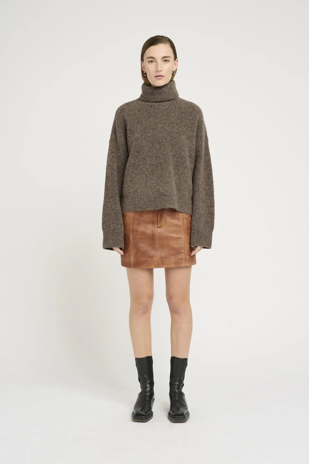 Gestuz Alphagz Rollneck 104685 dark sand melange