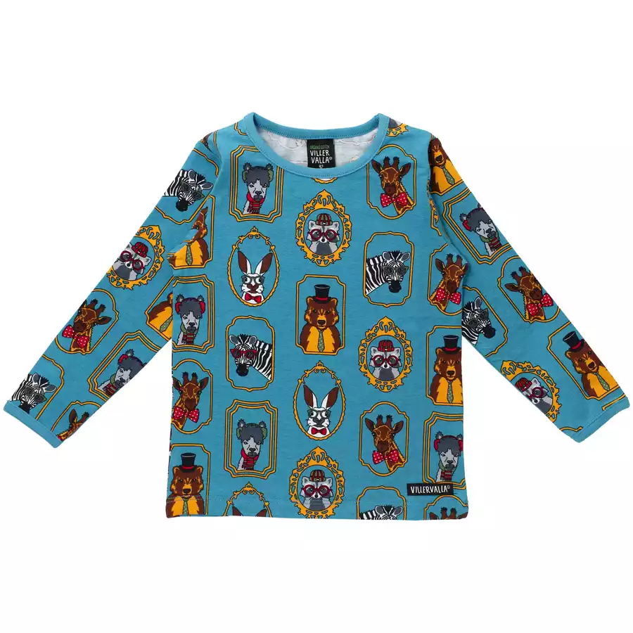 Villervalla Shirt Langarm Gerahmte Tiere FRAMED ANIMALS SKY