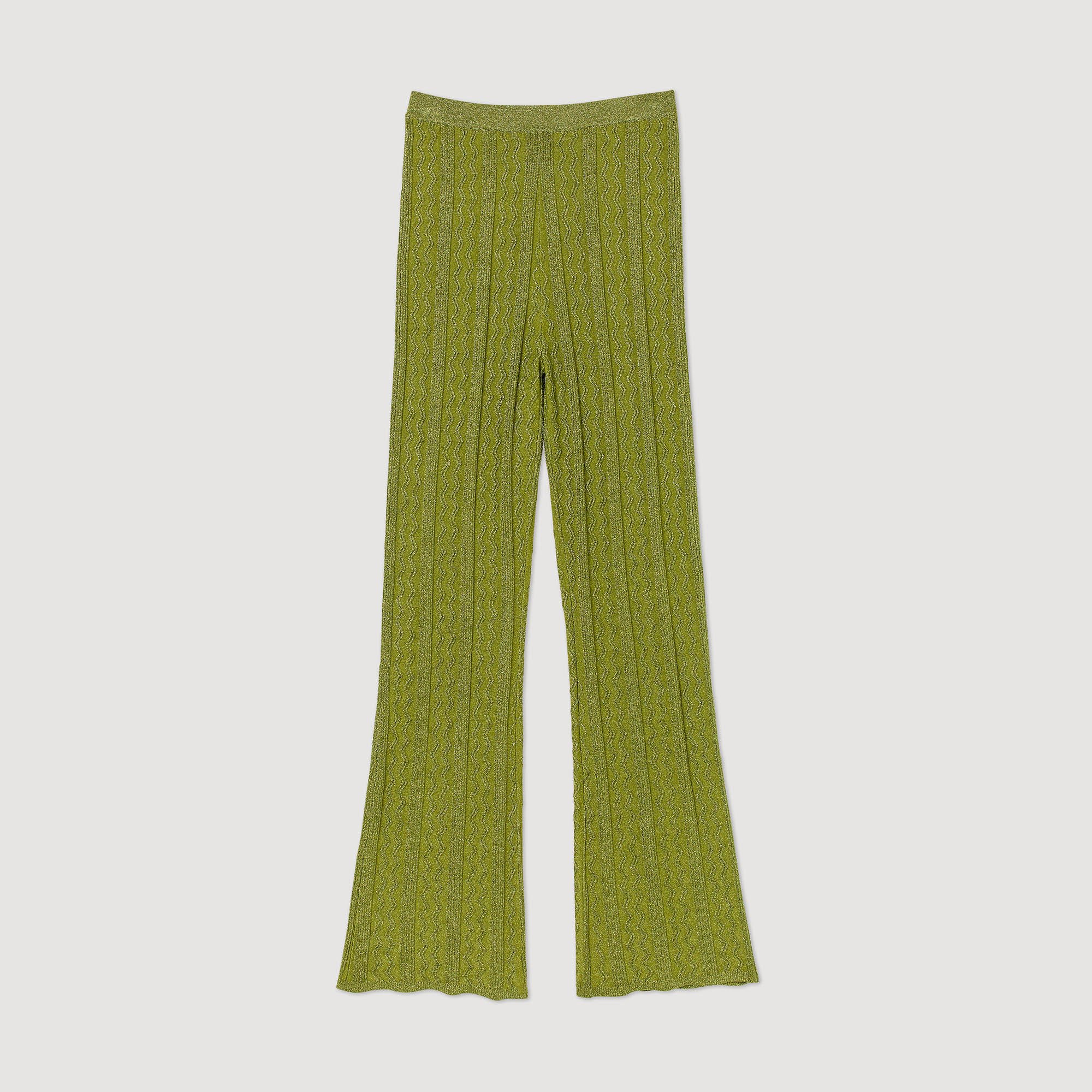 Pantalon en maille metallisee
