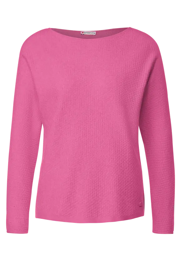 Struktur Strickpullover - cozy pink melange