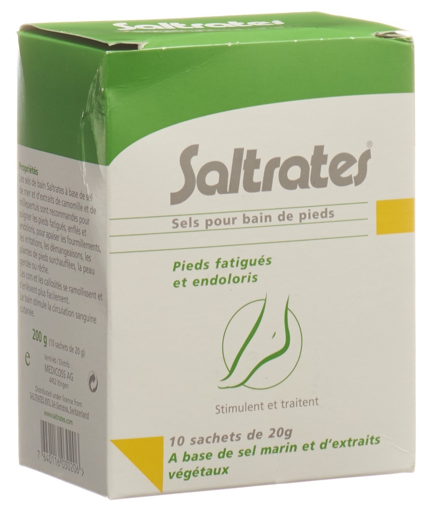 SALTRATES Fussbadesalz<br>10 × 20 g, Beutel