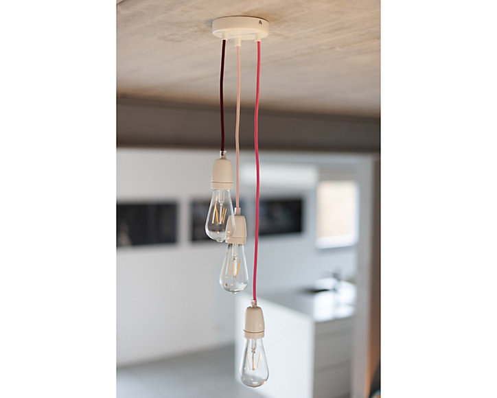 Pavillon métal Chacon blanc Ø12 cm 3 trous