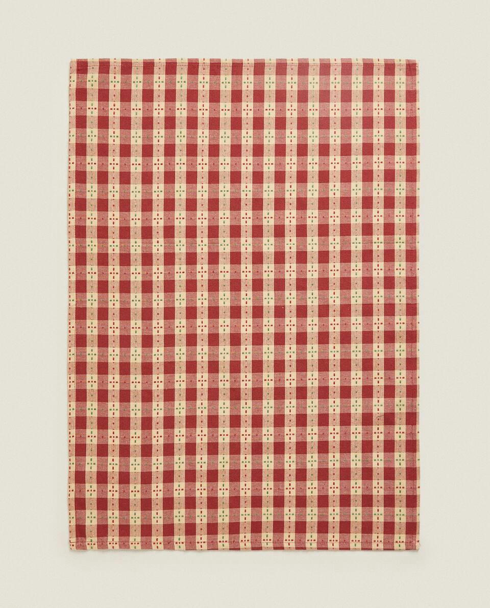 PACOTE DE PANOS DE PRATO XADREZ NATALINOS (PACOTE COM 2)