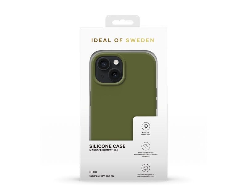 Ideal of Sweden Silicone iPhone 15 Khaki Silikon-Backcover für das Apple iPhone 15