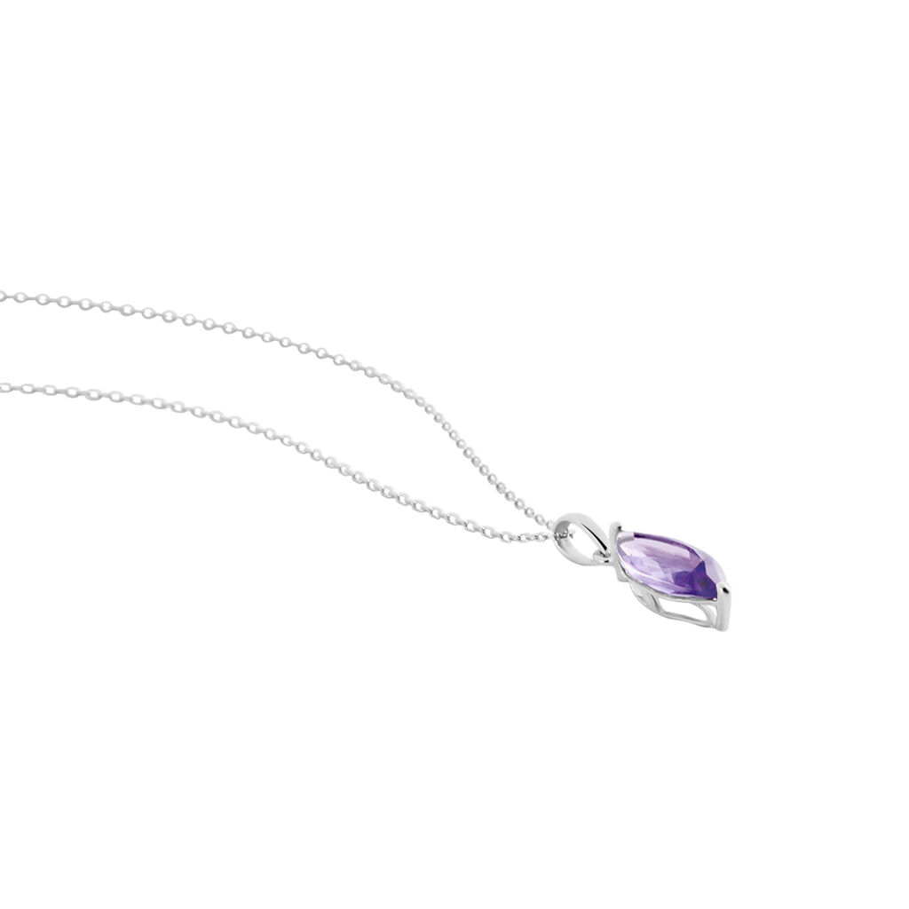 Collier Or Blanc Raquel Améthyste