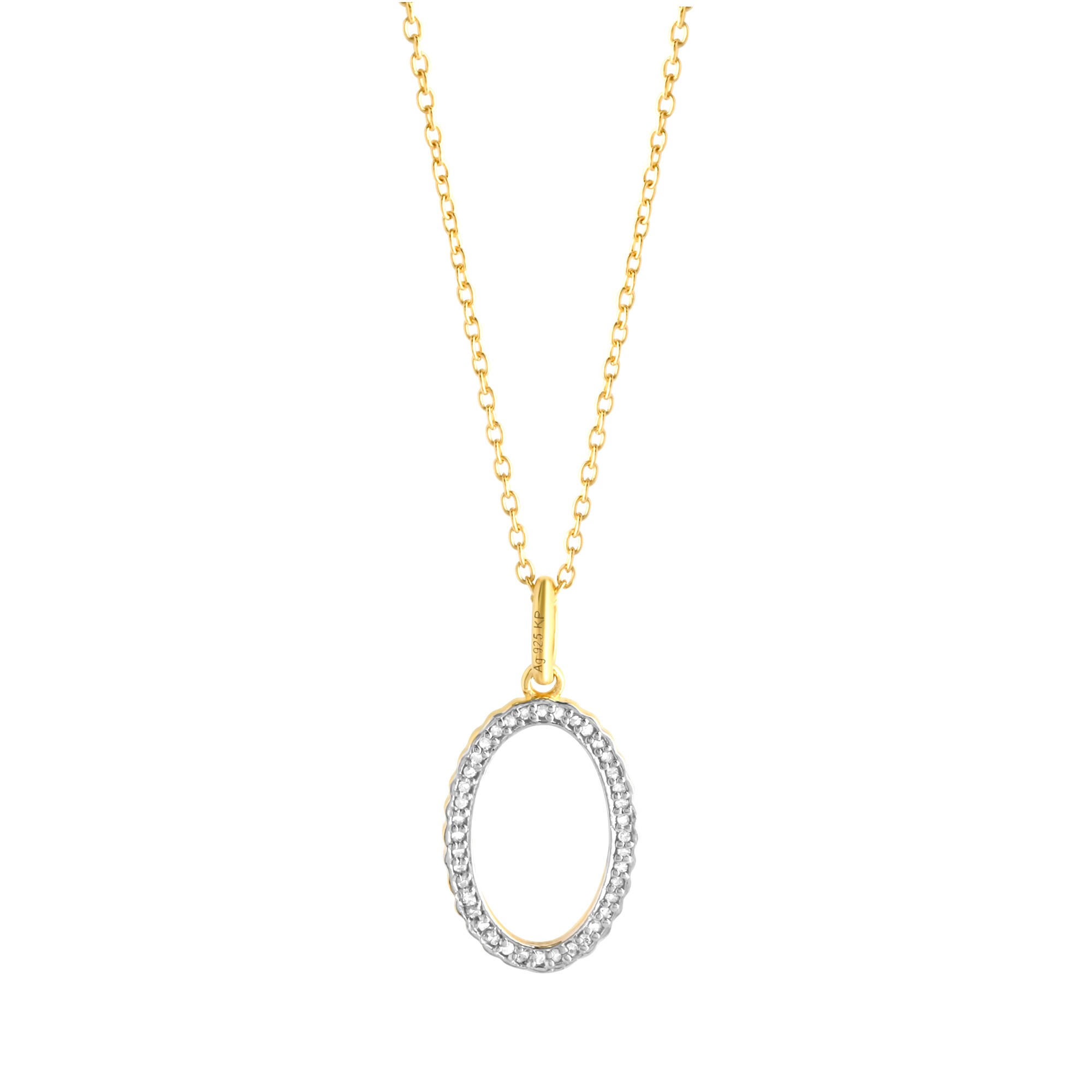 Diamonds by Ellen K. Halskette Silber 925 vergoldet mit 40x Diamant zus. 0,11ct.