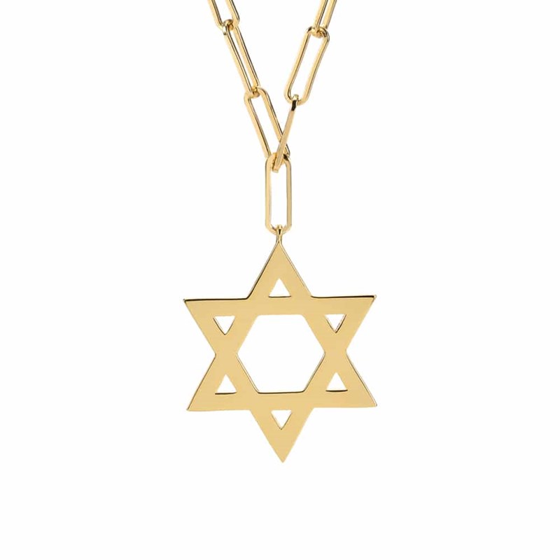 Collier Chaine Argent Doré étoile De David