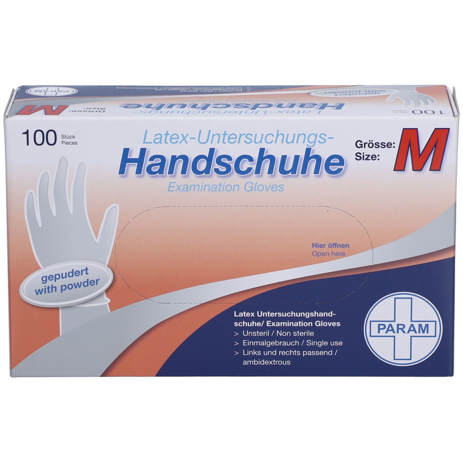 PARAM Einmalhandschuhe Latex Größe M