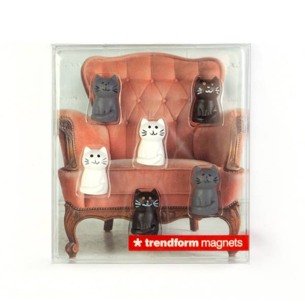 (6er Set) 3D Magnet Deko Notizmagnet für Whiteboard   Kühlschrank (FA4618) - Katze