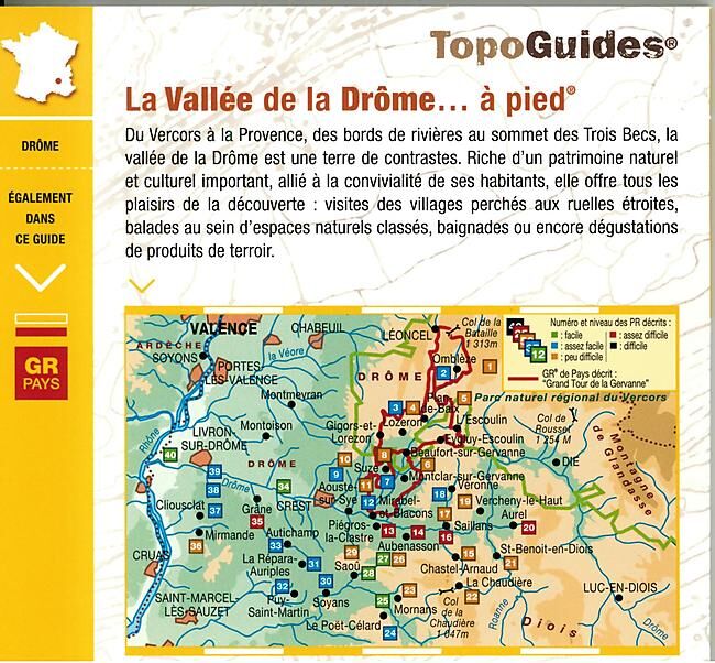 FFRP - P263 LA VALLEE DE LA DROME A PIED FFRP