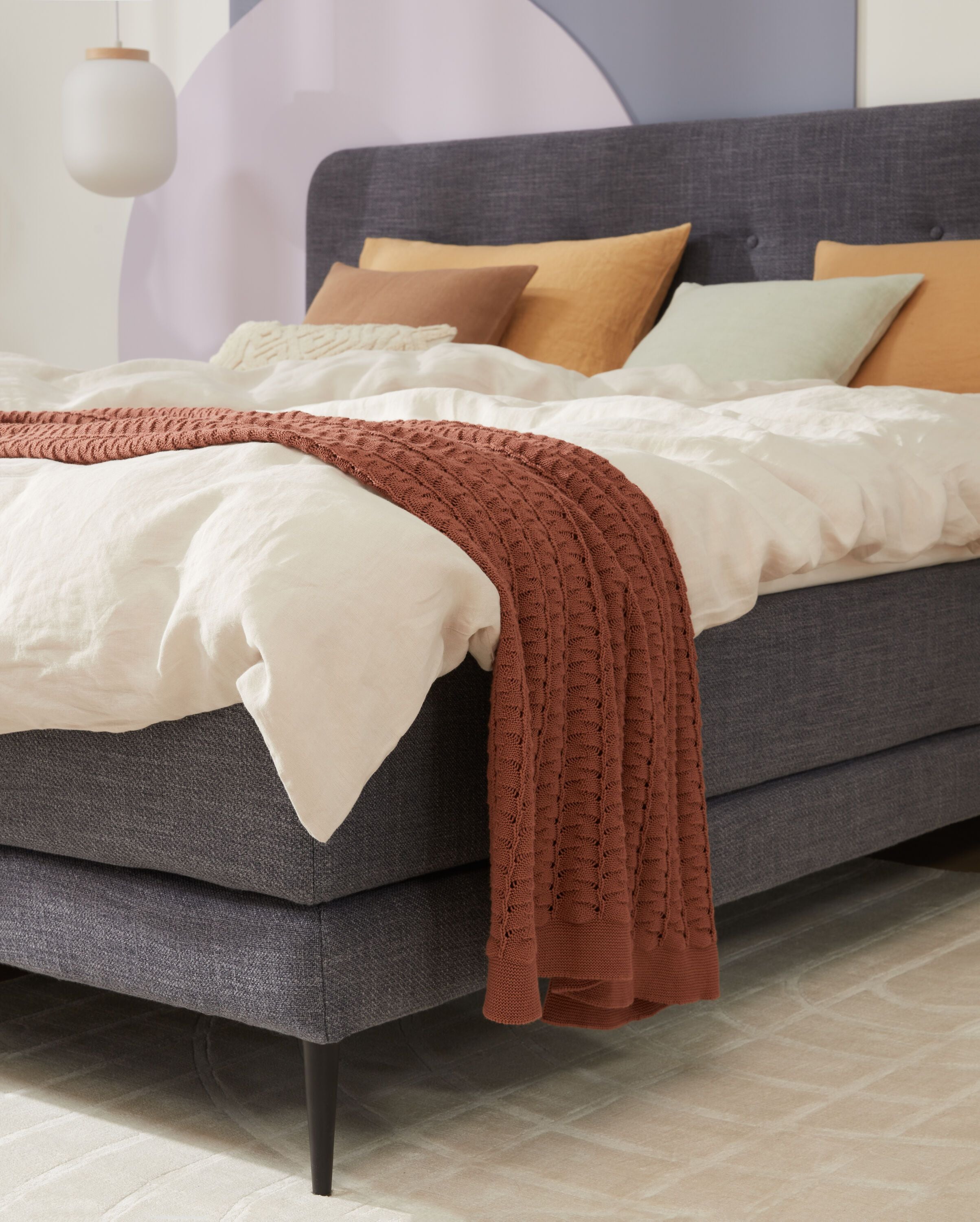 bico GOODNIGHT Boxspringbett - Cognac / B: 180.0 cm x T: 200.0 cm