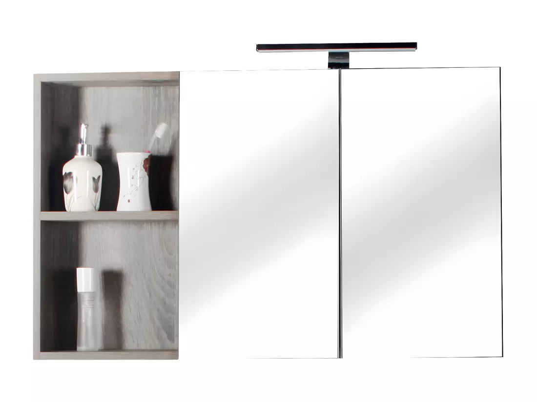 Armoire de toilette 90 cm chêne californien gris Aquasun