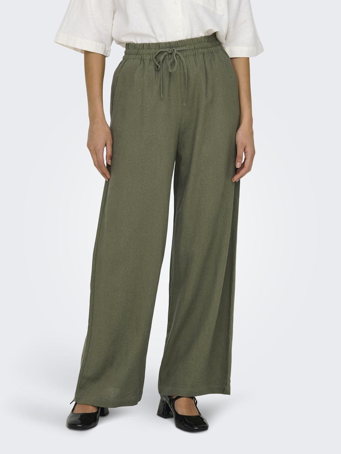 JDY Schlupfhose »JDYSAY LINEN HW WIDE PANT WVN NOOS«  Sommerhose mit Leinen
