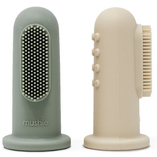 Mushie babytandenborstels sand & blue - 2st