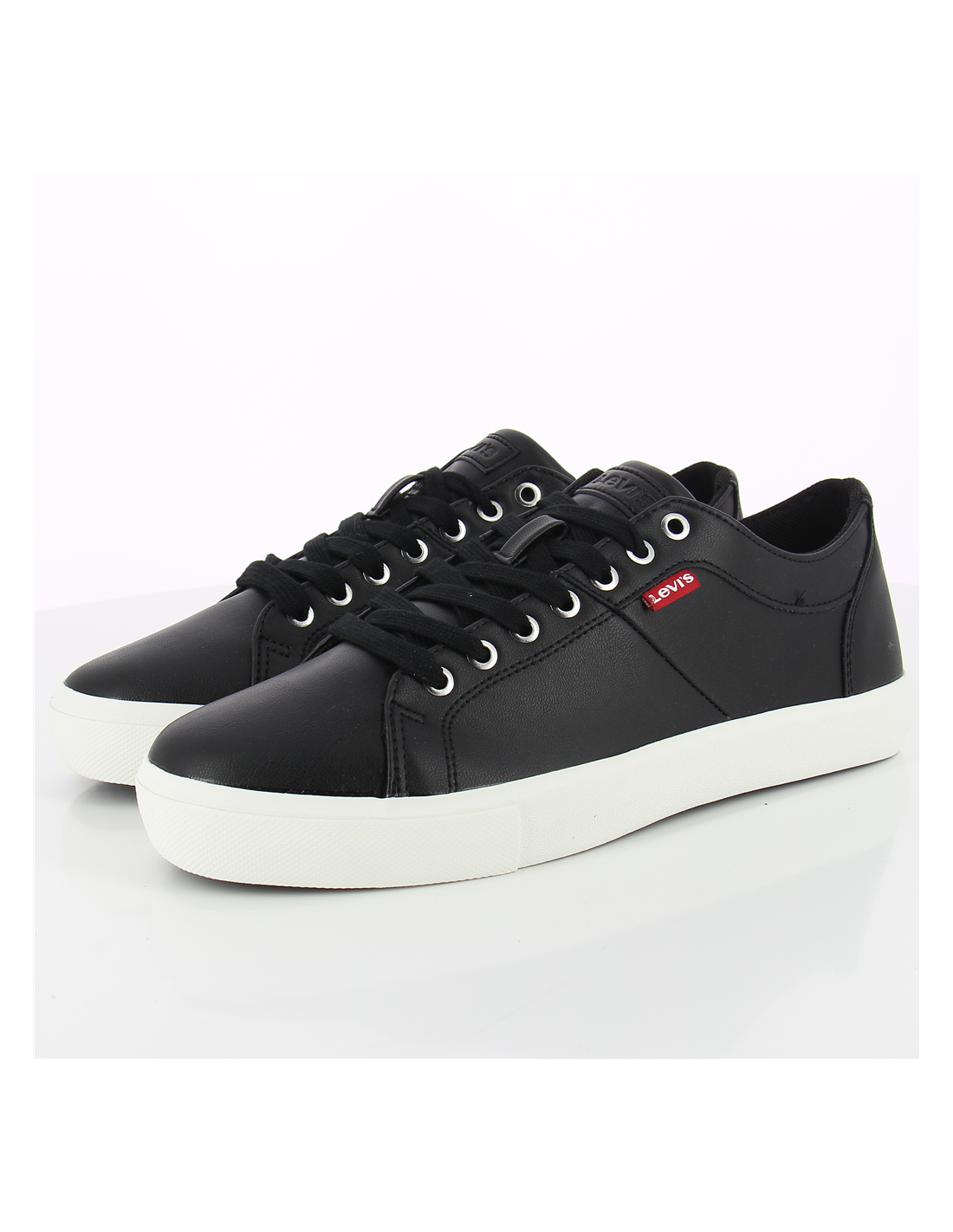 levi's baskets de ville homme woodward noir/blanc