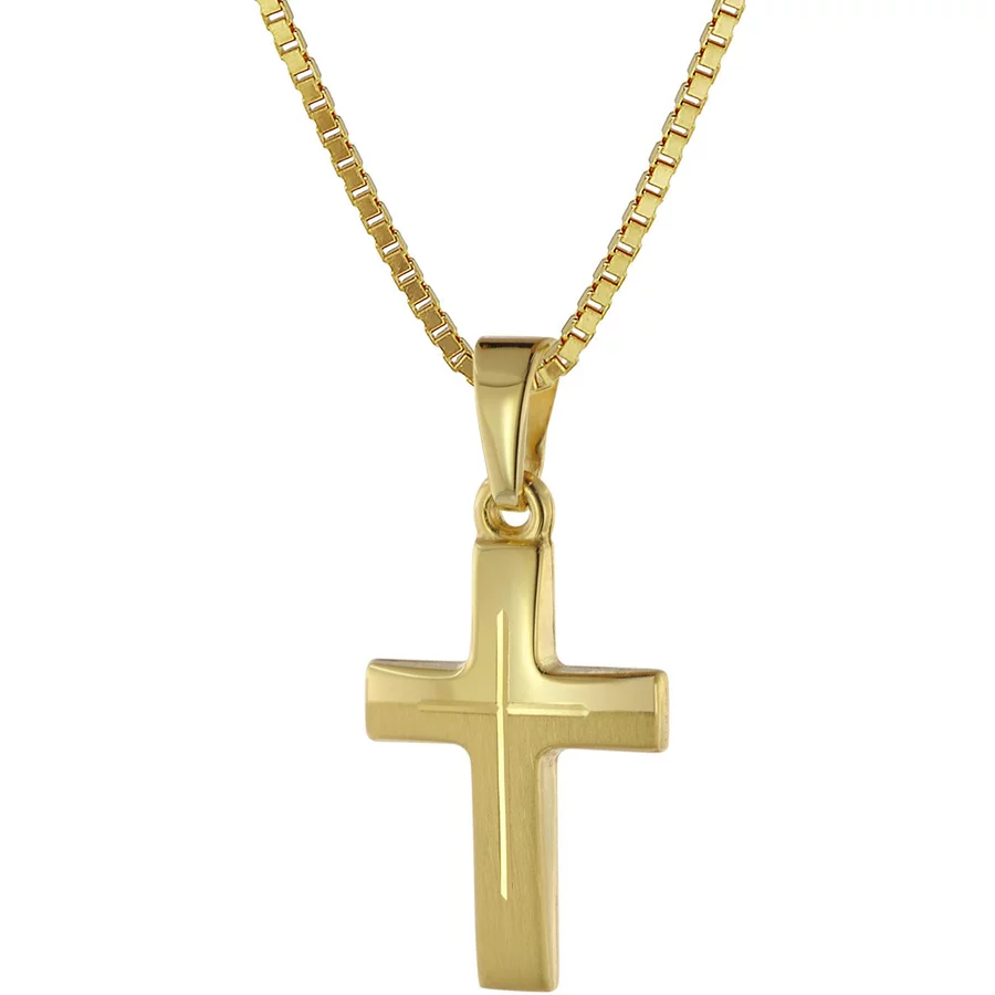 trendor Halskette mit Kreuz für Kinder Gold 3338 Karat gold