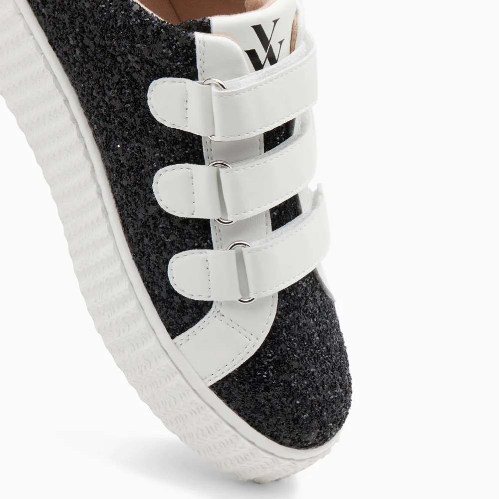 Sneakers-Baskets éclair Marielle à paillettes noires