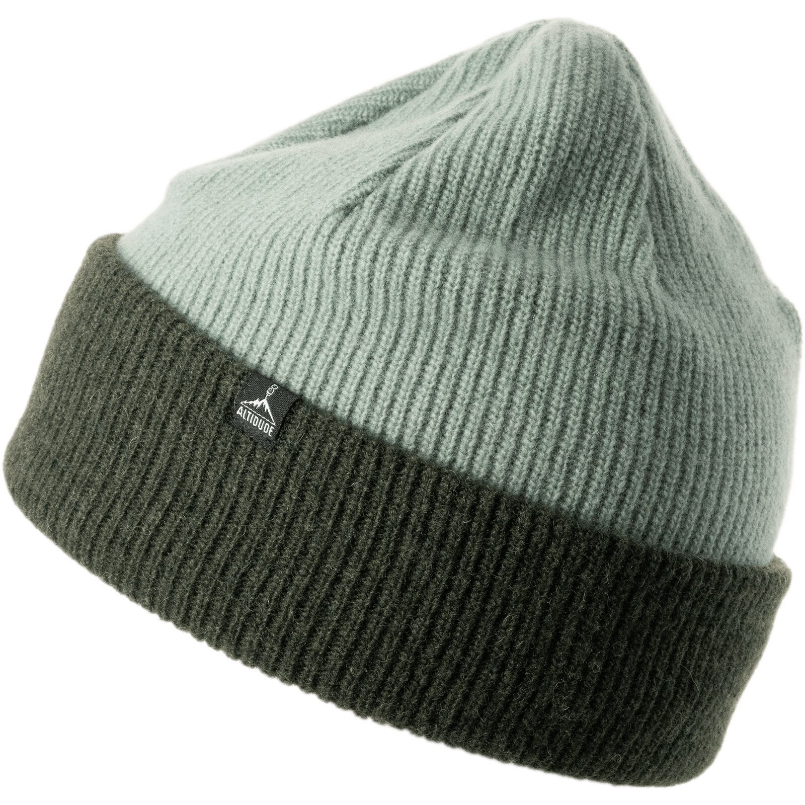 ALTIDUDE Winter Mütze Hermit Duo Rip Strickmütze Unisex Beanie Lamm Merino Wolle Farbe: Navy/Bordeuax