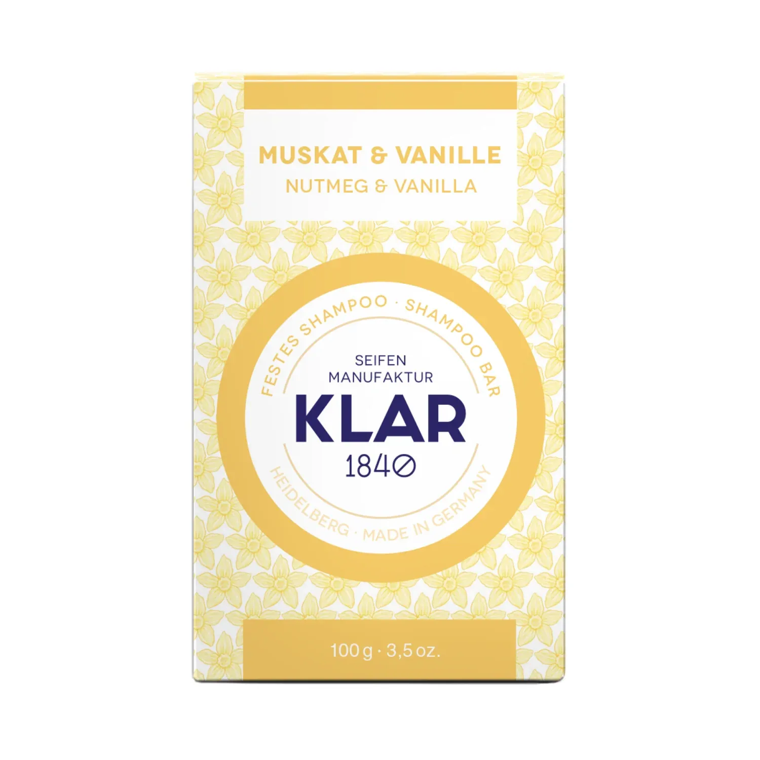 KLAR  Festes Shampoo Muskat & Vanille, 100 g
