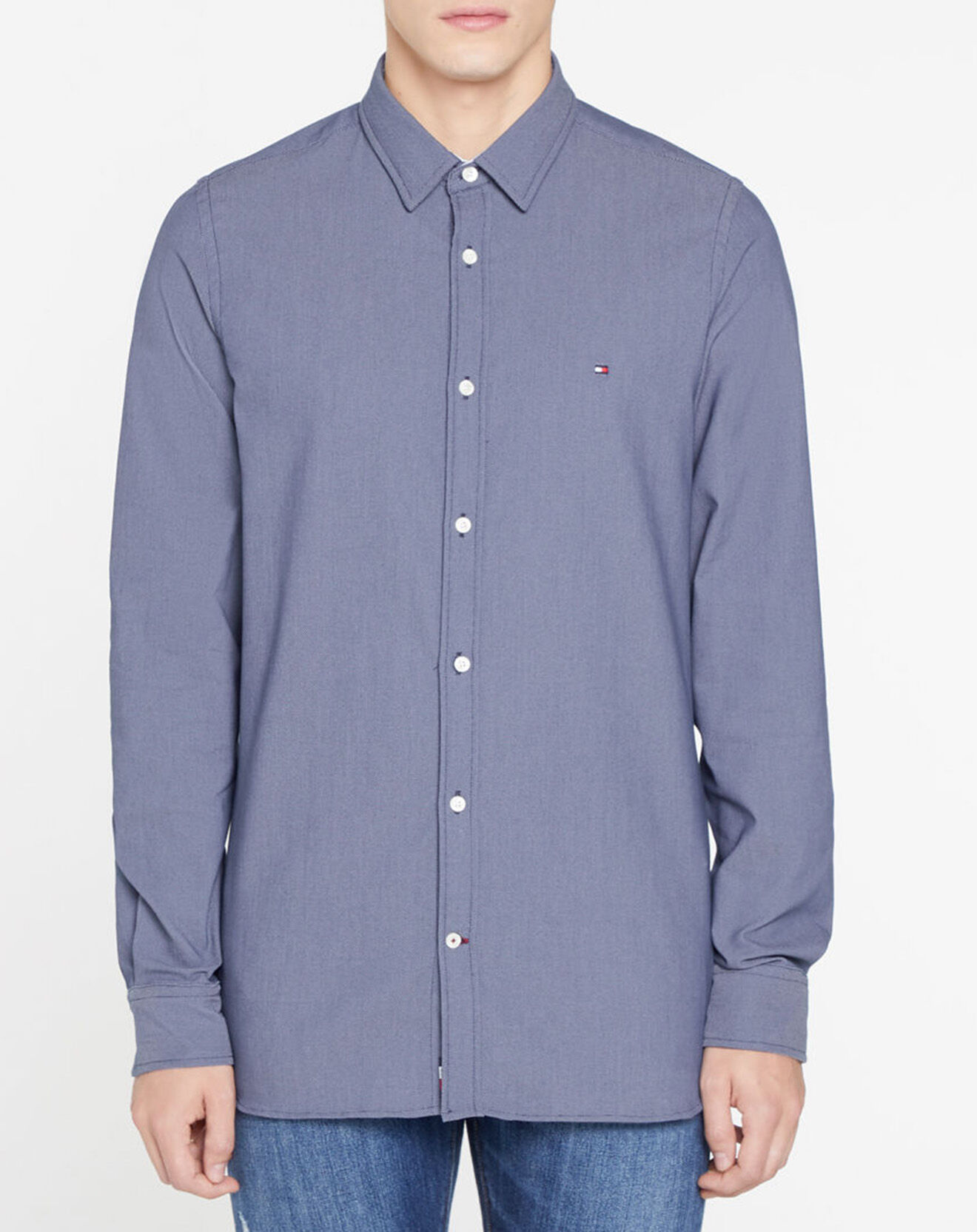 Tommy Hilfiger Chemise slim fit Stretch Dobby bleu foncé