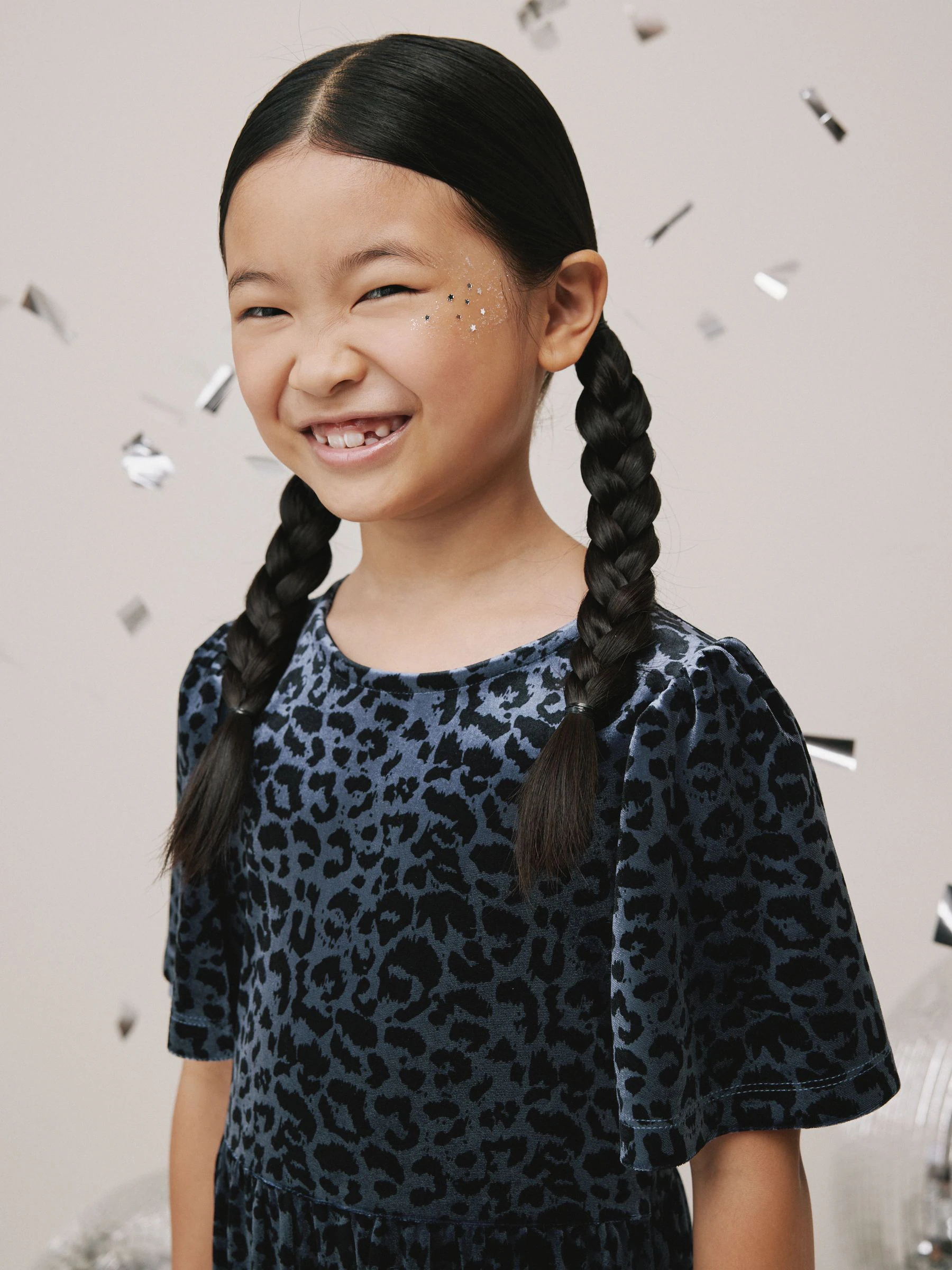 Blauwgroen dierenprint - Velours jumpsuit (3-16jr)