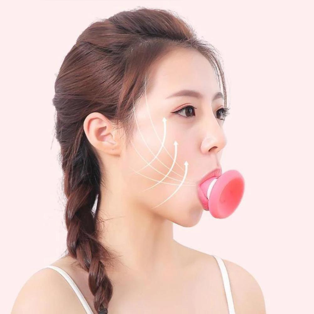 Silikon Gesichts Trainer Jawline Hautstraffungs Lift-Up Tool - Pink