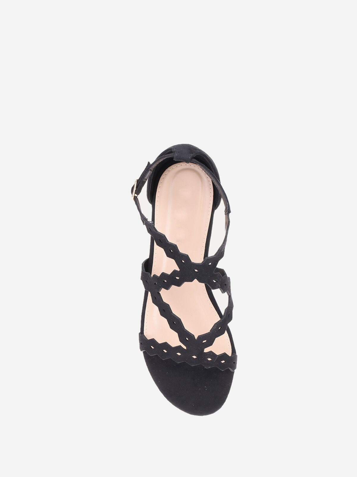 Sandales en suédine à brides croisées- Noir