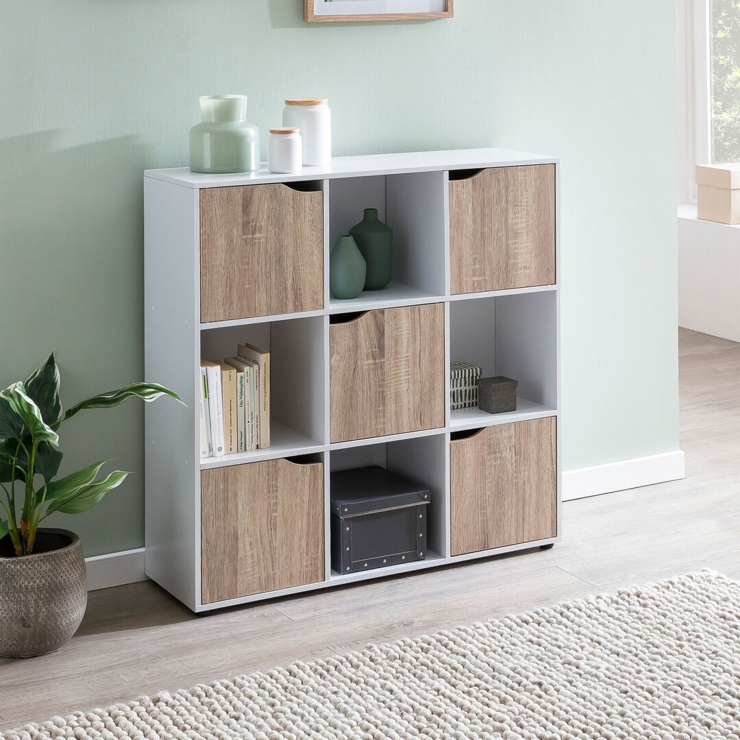 Kommode 89 x 91 cm weiß/ braun