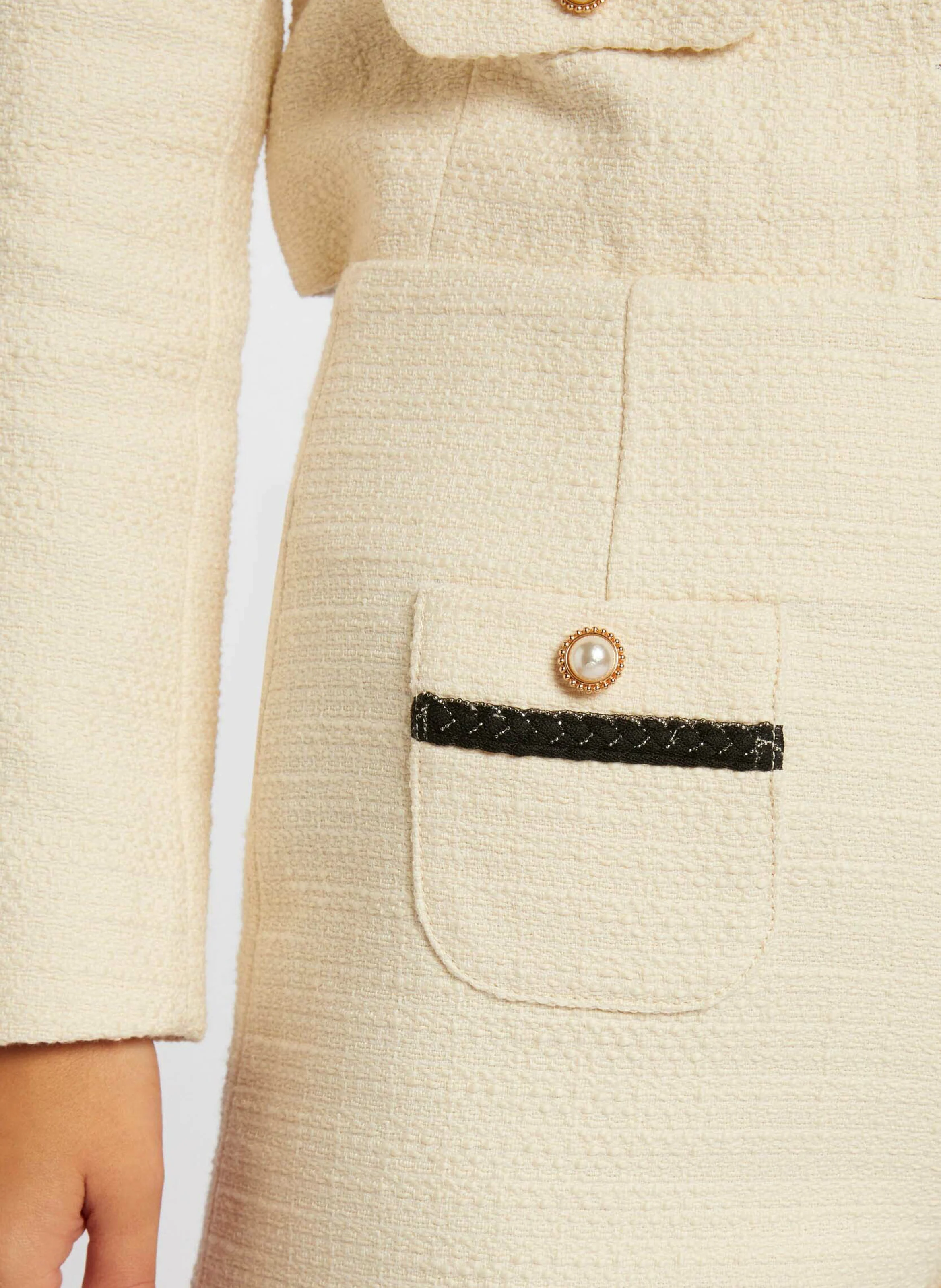 SHAKER - Short droit en tweed | Blanc