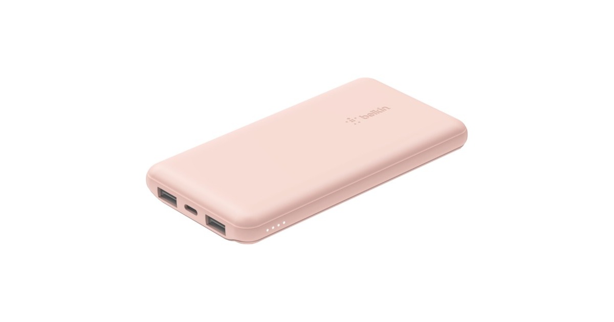 BelkinBoostCharge 3-poorts 10.000 mAh - 15 W powerbank  (Roségoud)