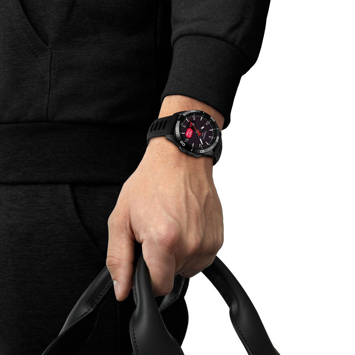 Montre TISSOT Touch collection homme solaire, bracelet silicone noir