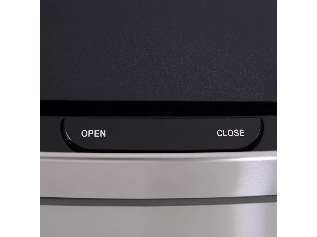 WELL HOME Poubelle de tri 62L (37L+25L), poubelle à 2 compartiments, ouverture automatique avec capteur, en inox, chromé