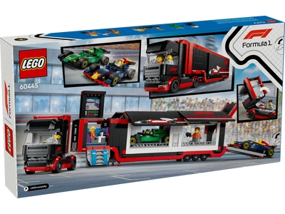 LEGO F1® truck met RB20 en AMR24 F1® auto's (60445)