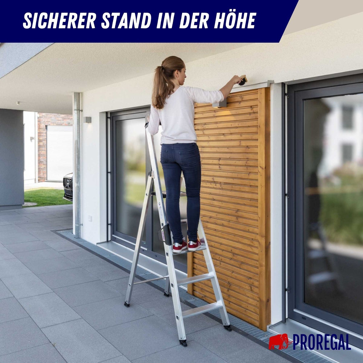 PROREGAL Trapladder, eenzijdig toegankelijk, 6 treden