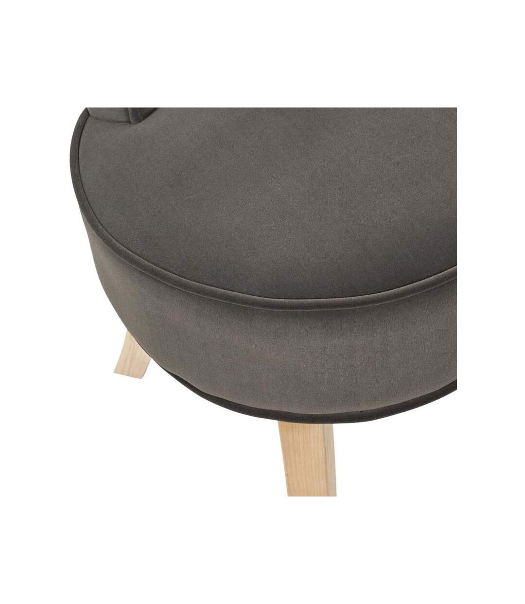 Paris Prix - Tabouret En Velours eleonor 58cm Gris