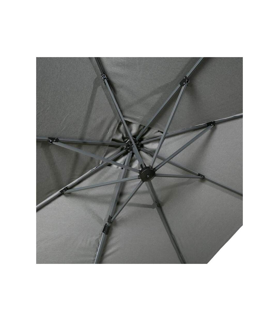 Paris Prix - Parasol Déporté Rotatif grimaud 258cm Gris Foncé