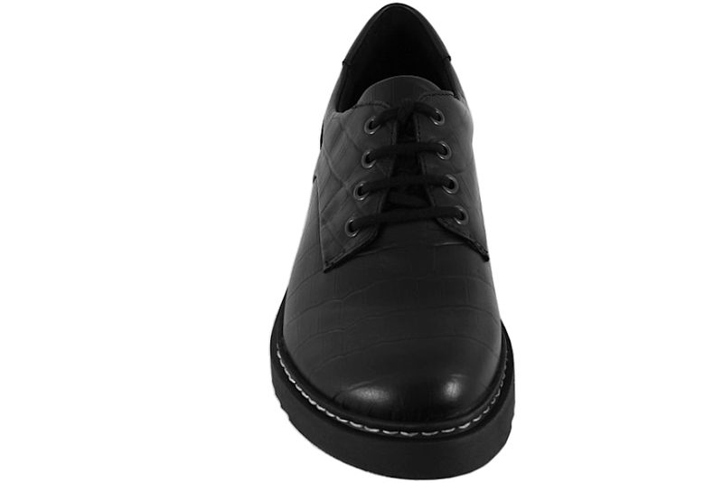 NEW FEET SKO I SORT PRÆGET SKIND
