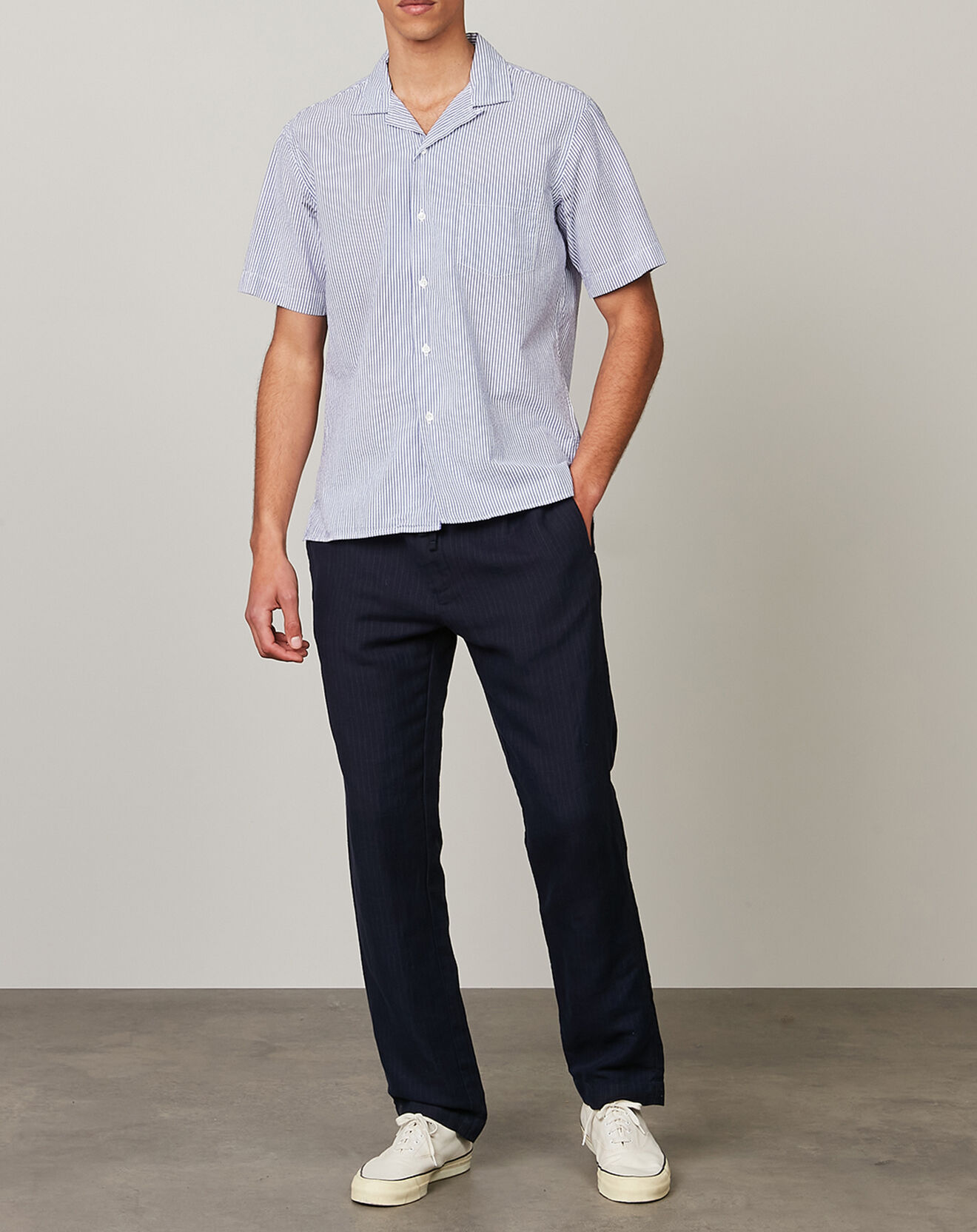 Hartford Chemise regular Palm bleue