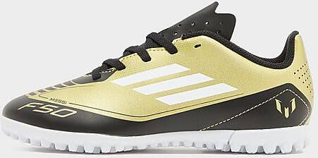 Adidas Perfor ce F50 Club Messi voetbalschoenen metallic goud wit zwart Imitatieleer 37 1 3