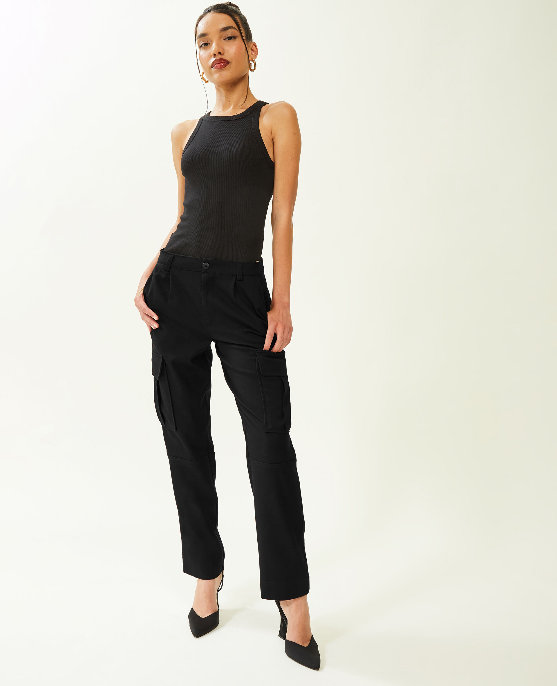 Pantalon cargo uni - Noir