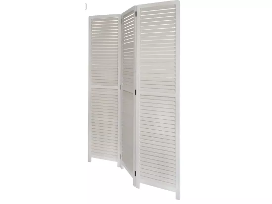 Paravent 3 panneaux blanc bois blanche 120 x 2 x 170 cm PAR06020