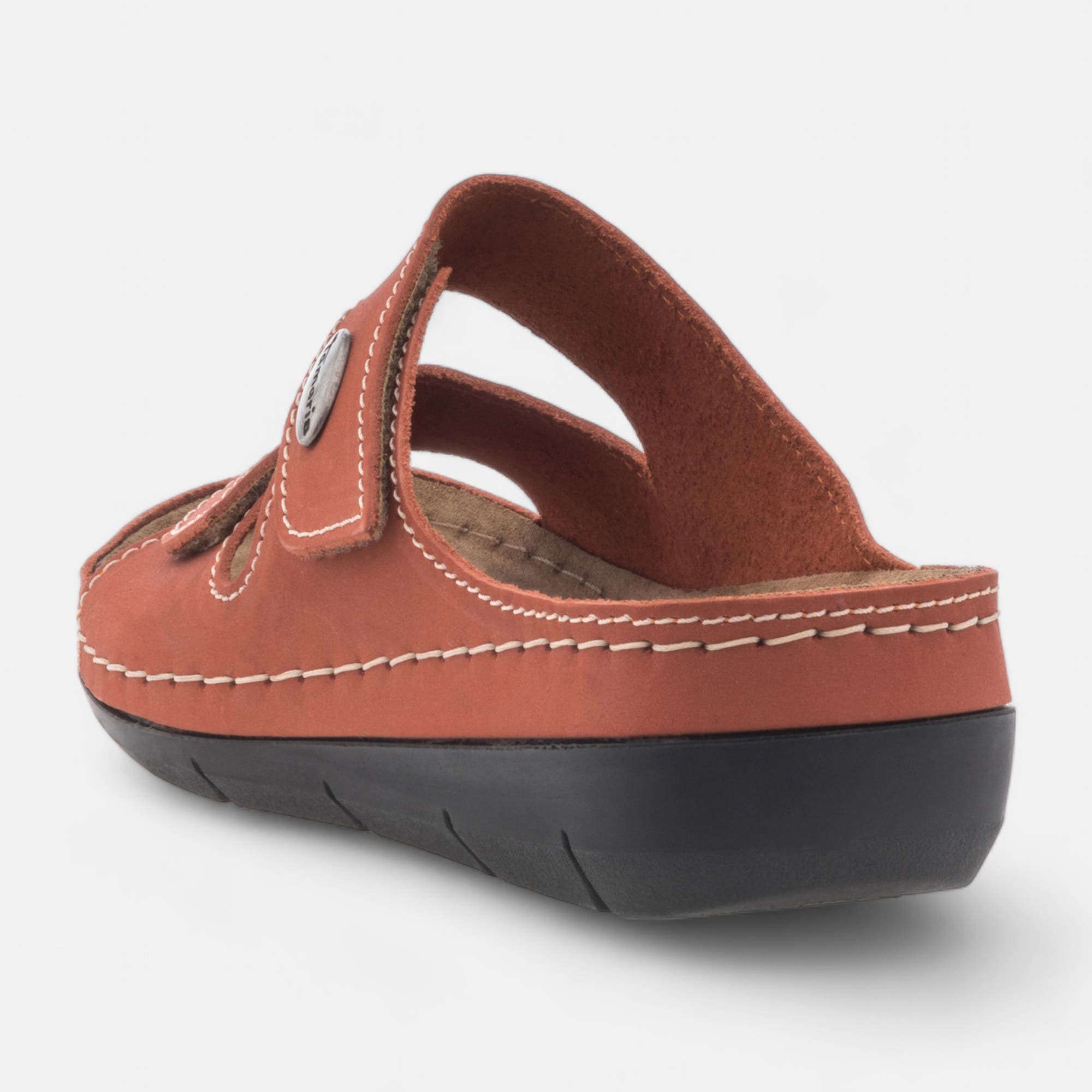 Chaussures confort paramédical Femme en cuir orange