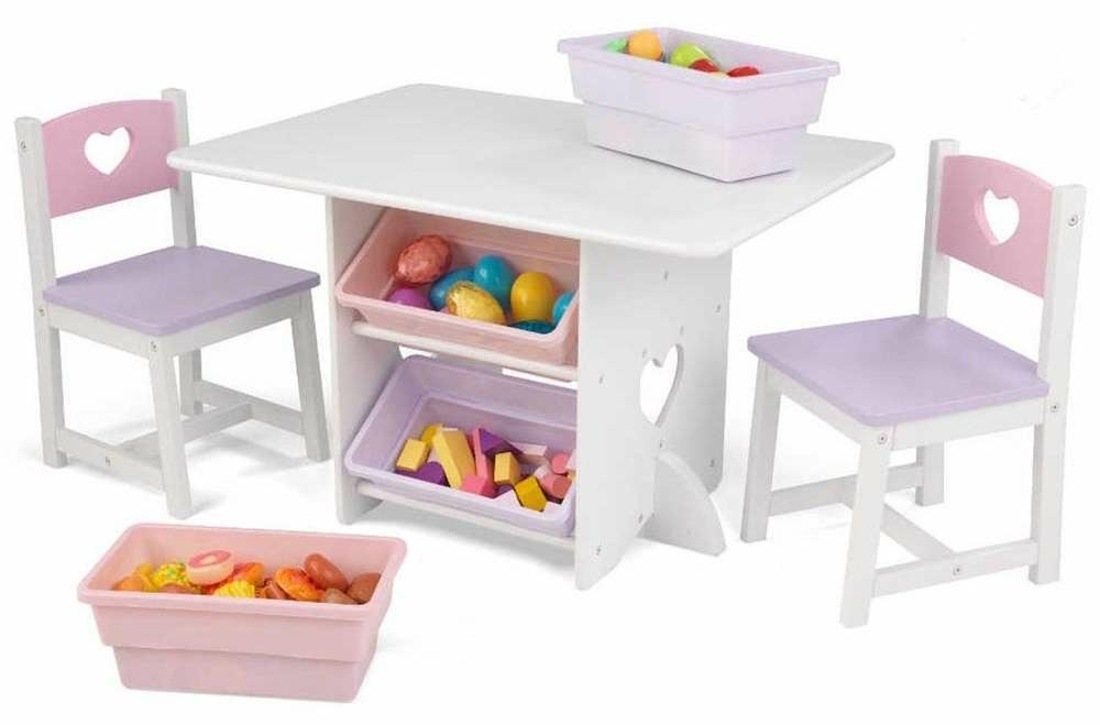 Table, chaises et rangements - pastel Kidkraft