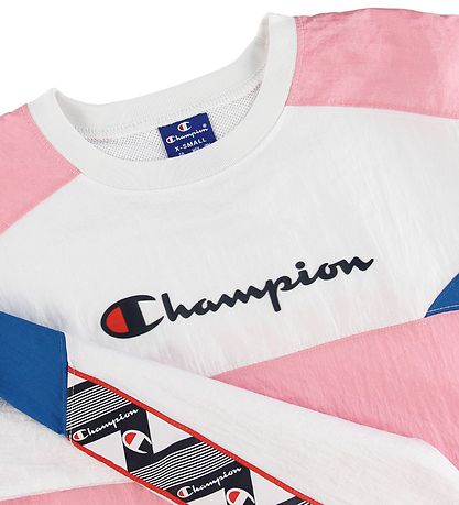 Champion Fashion Sweatshirt - Pink/Hvid/Bl?
