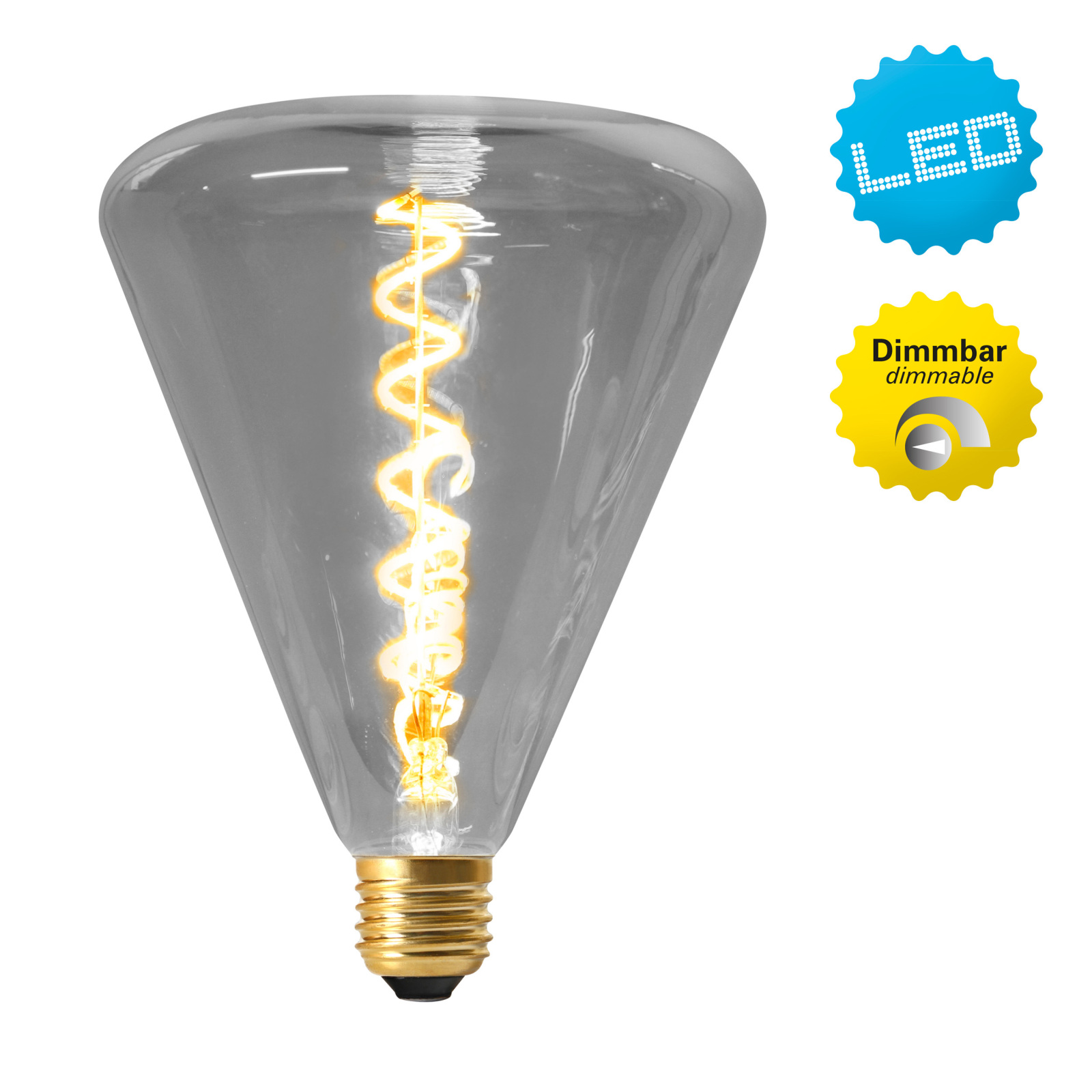 LED-Leuchtmittel DILLY - grau - 4 Watt - E27 - warmweiß