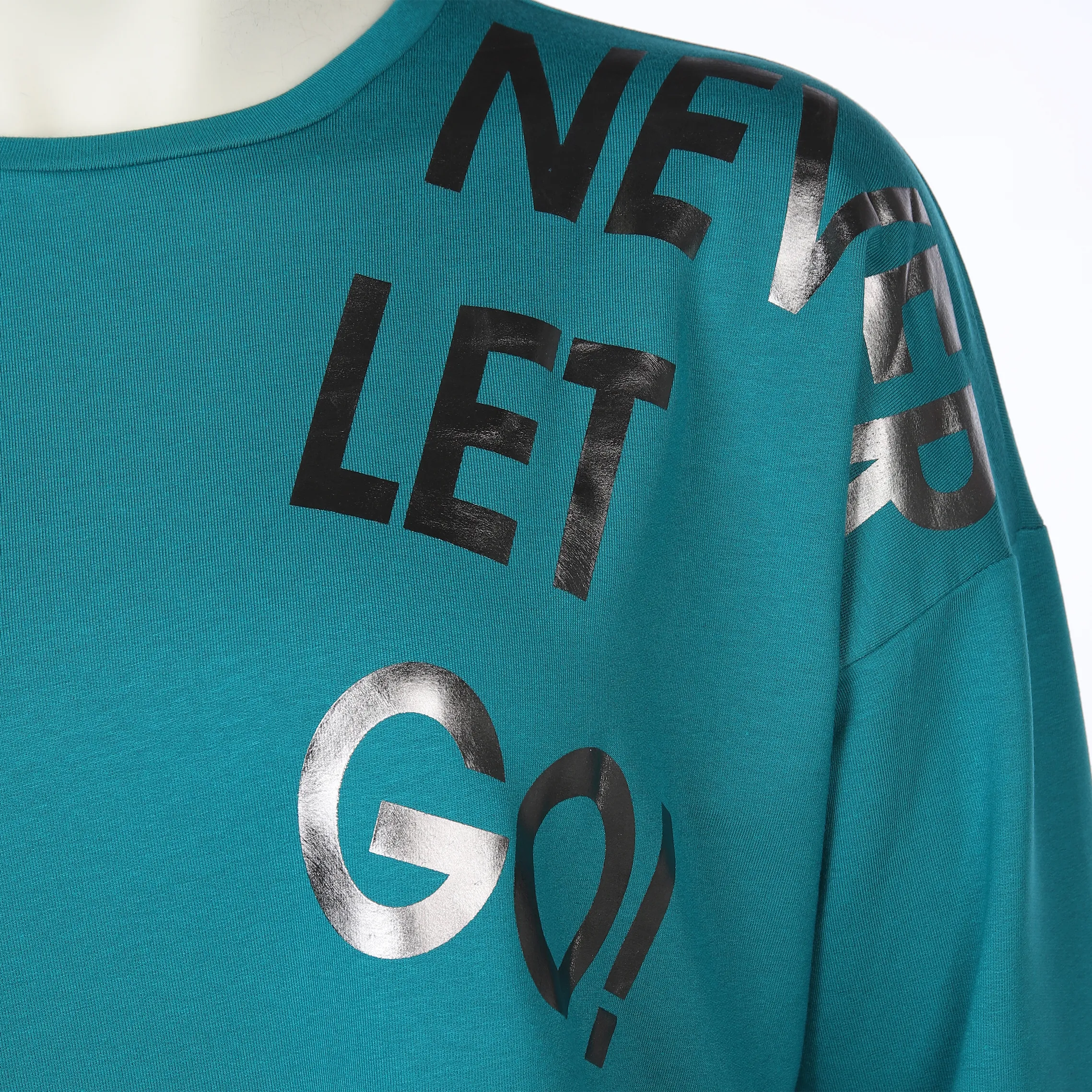 Große Größen Sweatshirt mit Silberdruck