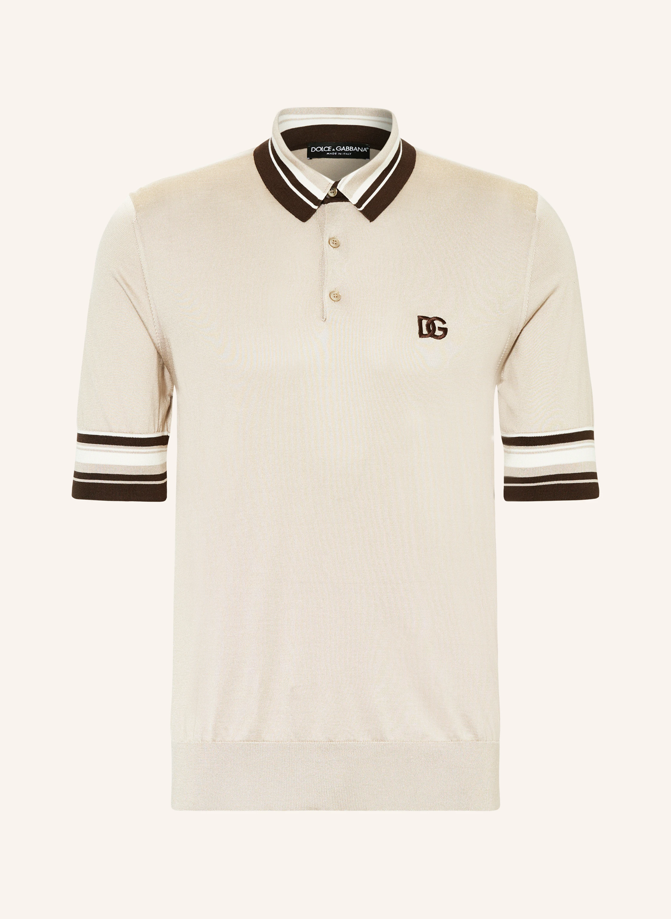 DOLCE & GABBANA Strick-Poloshirt aus Seide