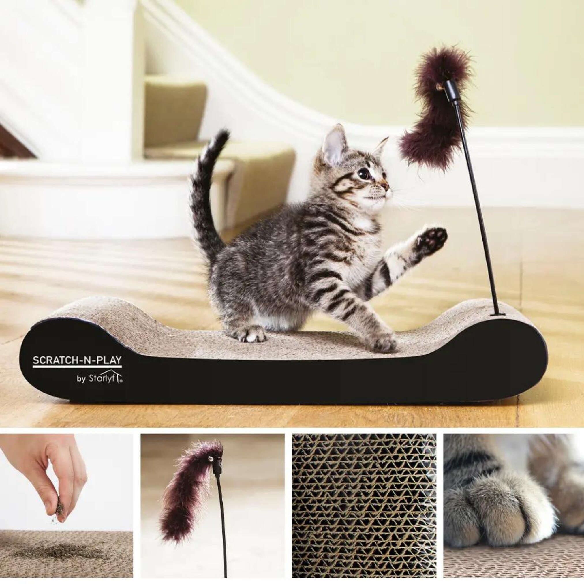 Best Direct® Katzen Kratzpappe - Kratzmatte, Pappe, Katze Scratch N Play