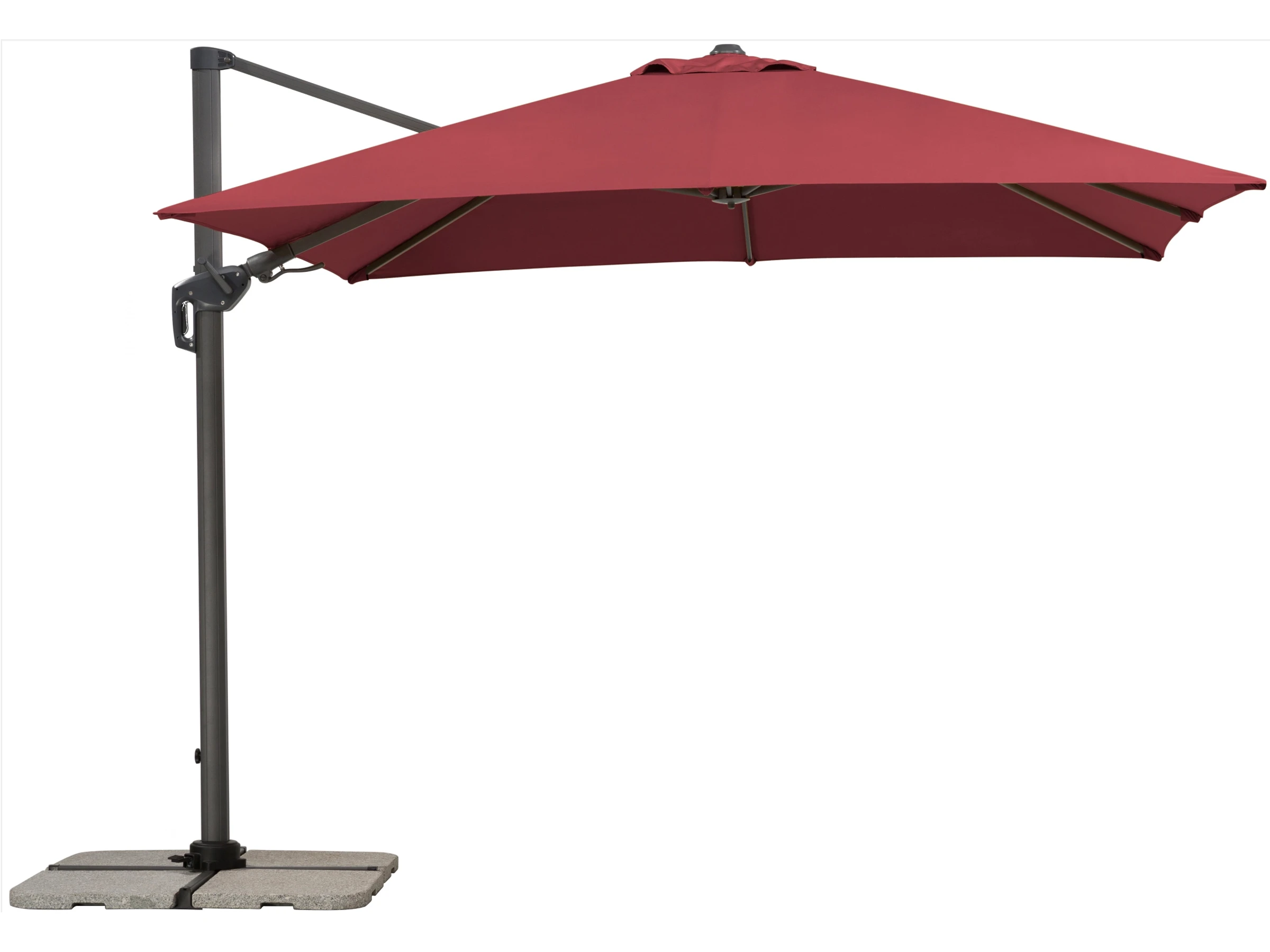 Schneider Ampelschirm Rhodos Twist Bordeaux 300 cm x 300 cm