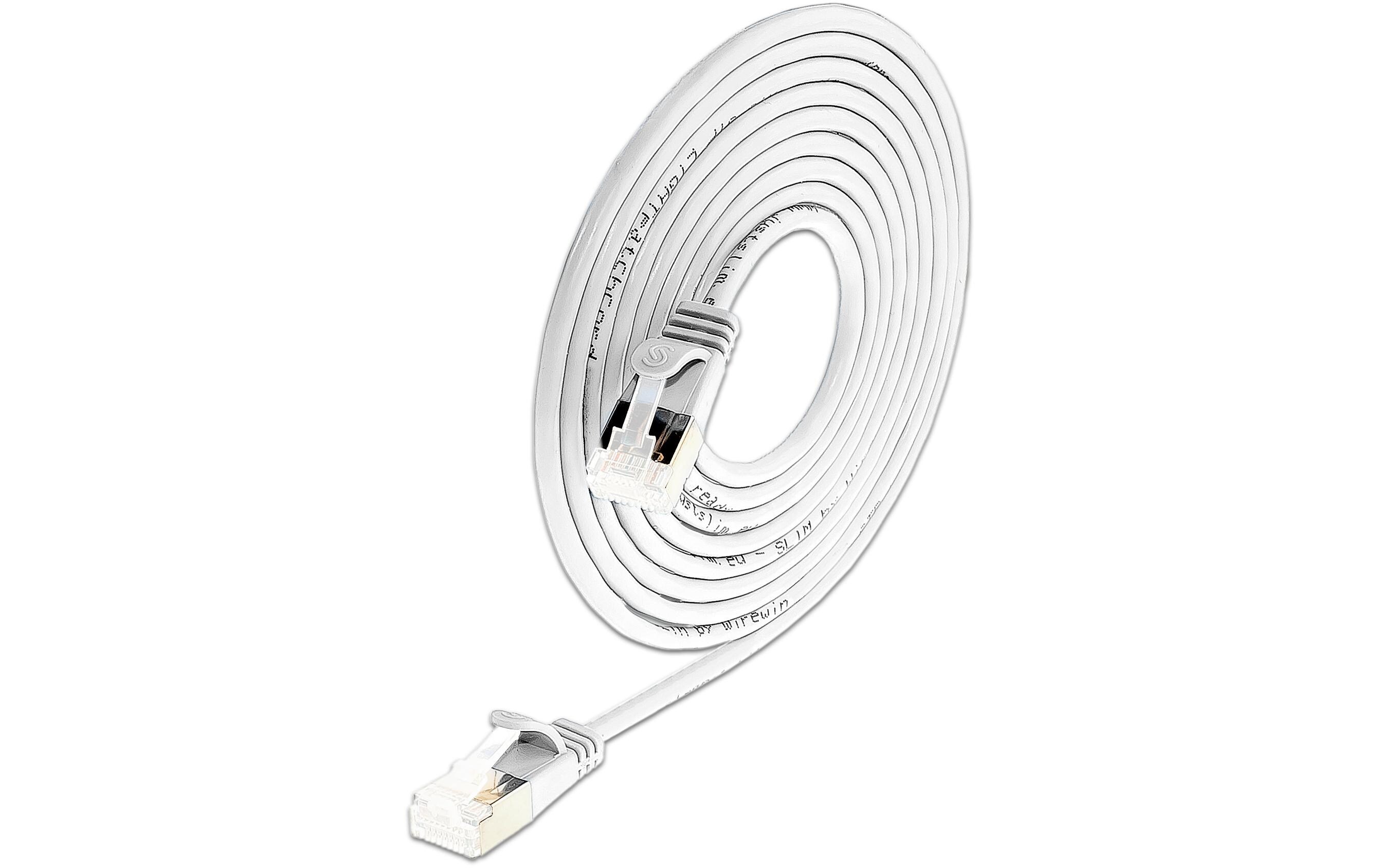 Slimpatchkabel RJ-45, Cat 6A, U/FTP, 1 m, Weiss, 90-Pack<br>SLIM Multipack, 90x 1.0m KAT6A Patchkabel, weiss
